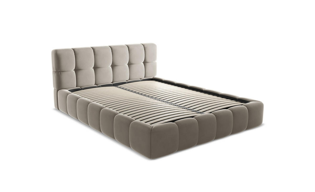 POLSTERBETT mit Lattenrost 220x260 Violett - Lila/Flieder, Kunststoff/Textil (160/200cm) - Makamii