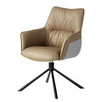 DREHBARER ARMLEHNENSTUHL - Cappuccino / Schwarz - Microfaser / Eisen - Cappuccino, Textil/Metall (60/92/64cm) - home24