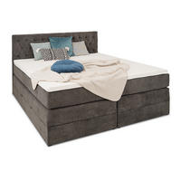 BOXSPRINGBETT Verona Anthrazit 160/200 cm H3/H4 Samt - Anthrazit, Textil (160/200cm) - wonello