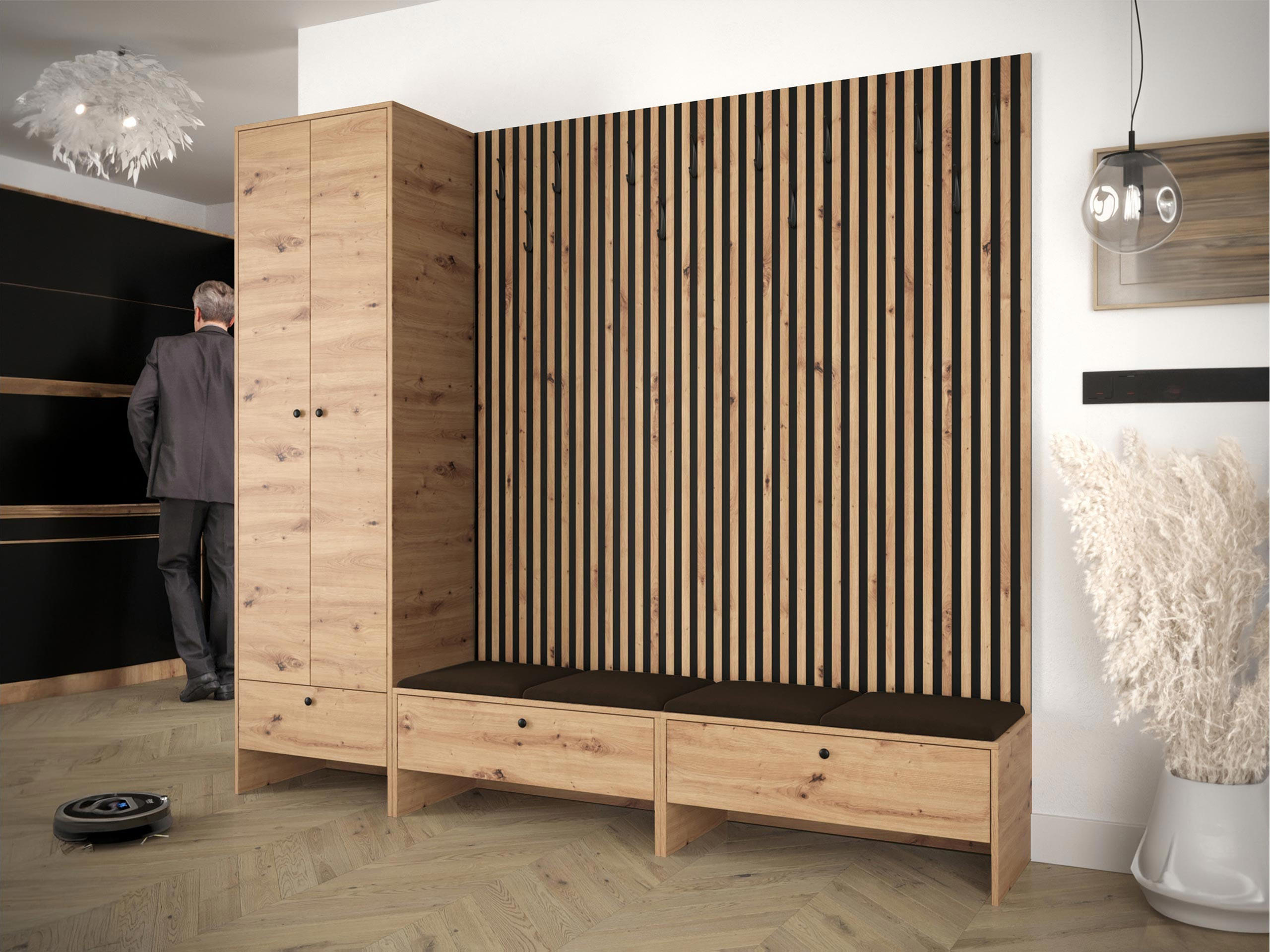 GARDEROBE Balma VI - Braun, Holzwerkstoff (230/206/44cm) - MIRJAN24