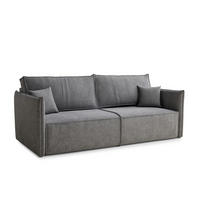 SOFA MIT SCHLAFFUNKTION Obra Grau Chenille-Stoff - Schwarz/Grau, Holz/Holzwerkstoff (220/70/107cm) - Maison de Reve