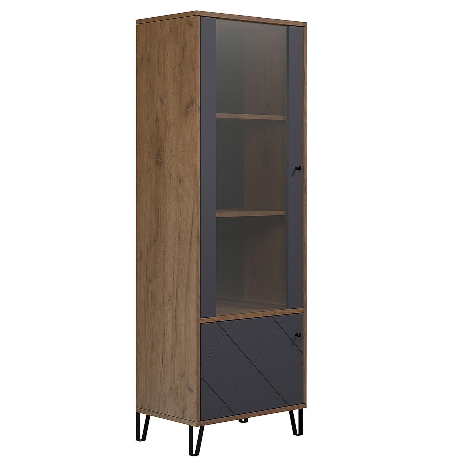 VITRINE Touch Graphitfarben - Graphitfarben, Holzwerkstoff (63/172/40cm) - Trendteam