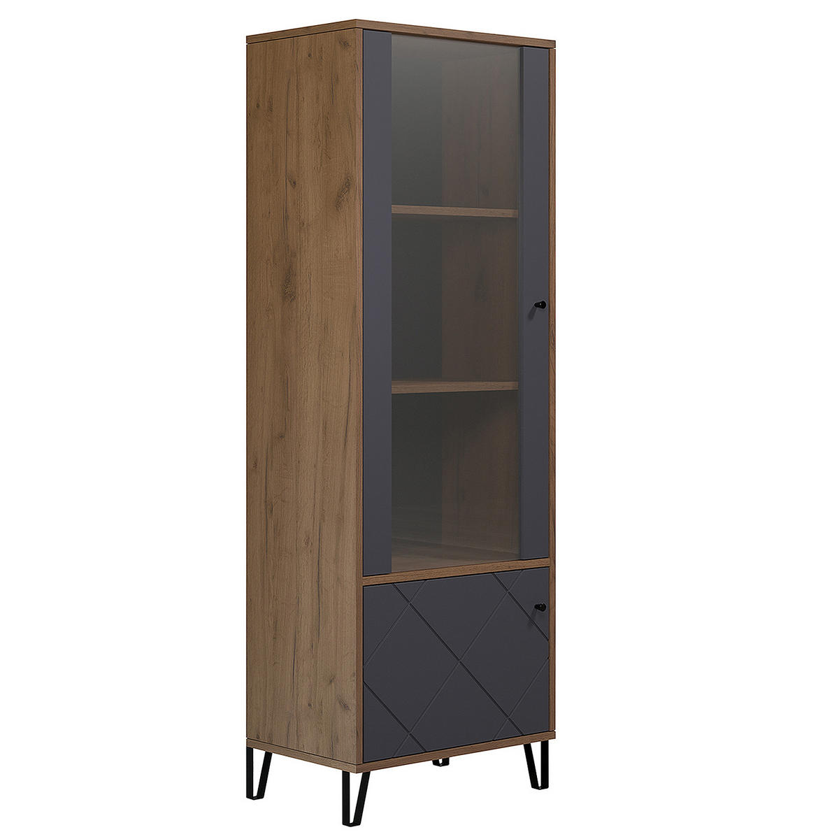 VITRINE Touch Graphitfarben - Graphitfarben, Holzwerkstoff (63/172/40cm) - Trendteam