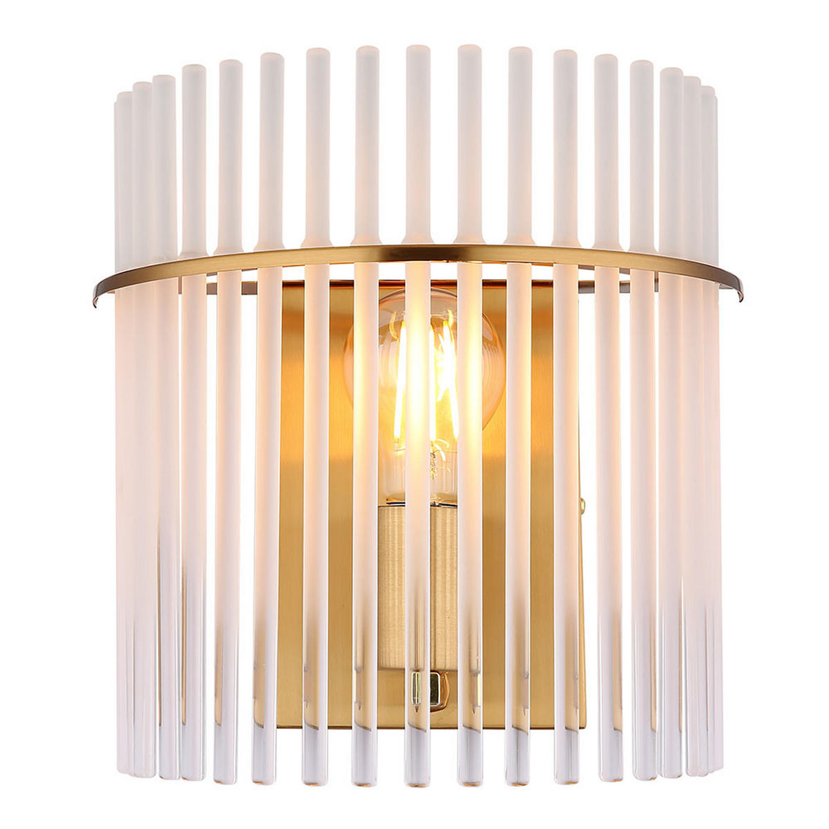 LED WANDLEUCHTE Glasstäbe Gold Klar Opal - Goldfarben, Glas (25/26/12.5cm) - Globo Lighting