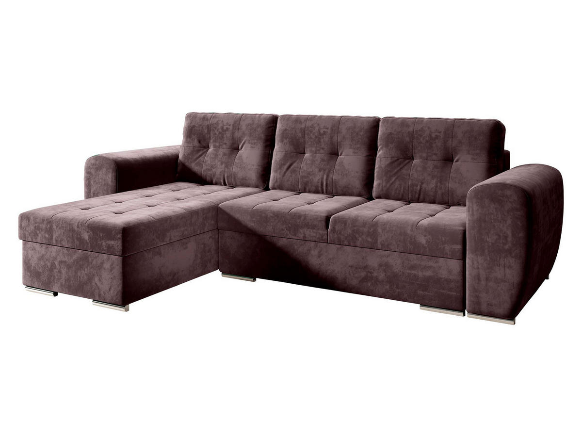 ECKSOFA Bari - Silberfarben/Violett, Holz/Textil (256/157cm) - MIRJAN24