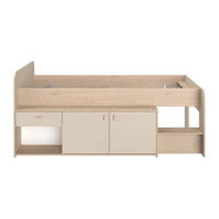 HALBHOCHBETT - 1 Person - holz - beige Lunobi - Beige, Holz (90/200cm) - Vente-Unique