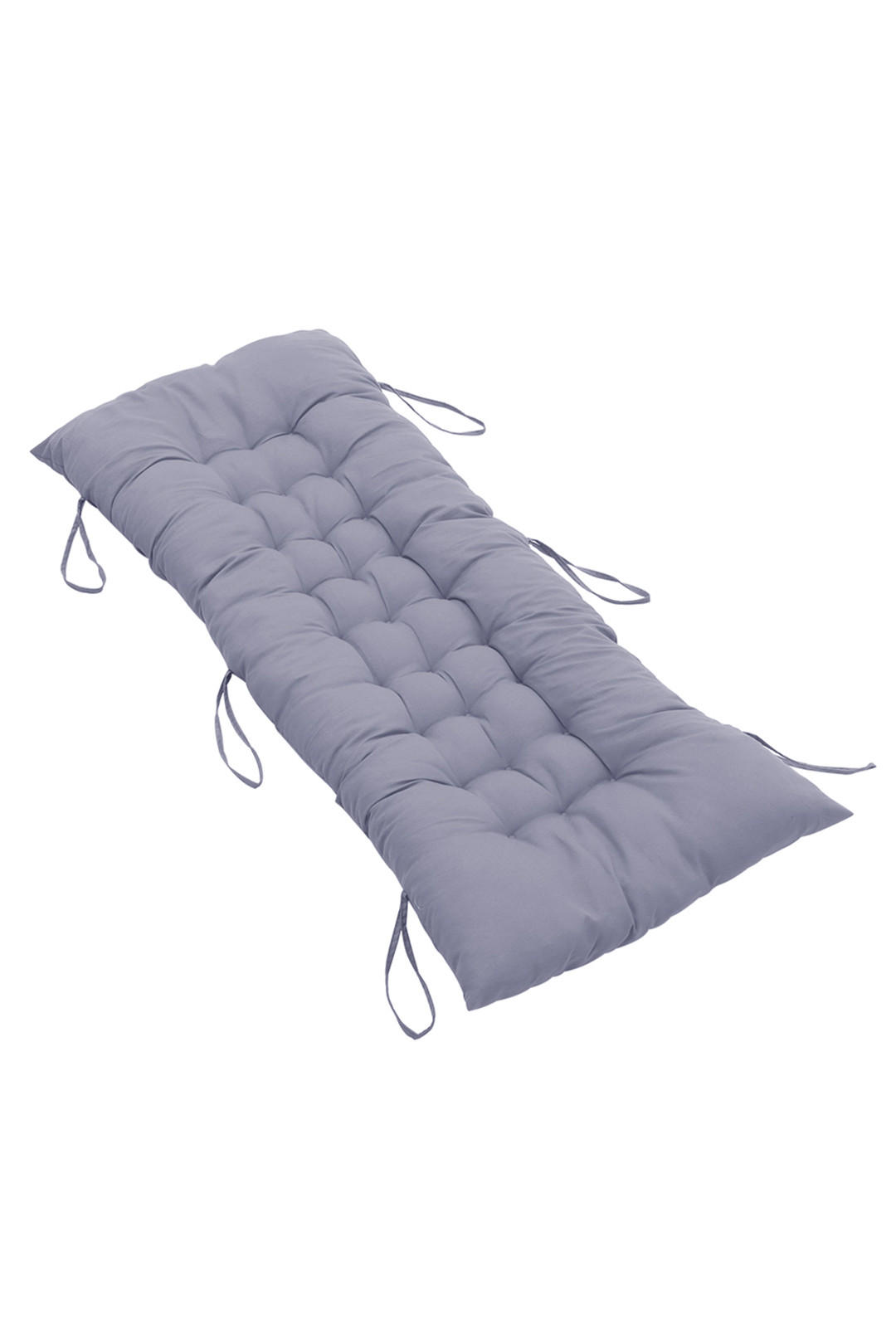 LIEGESTUHLKISSEN aus Baumwollmischung in Grau Dickes weiches und bequemes für den Außenbereich 48 x 125 cm - Grau, Textil (48/125cm) - Livingandhome