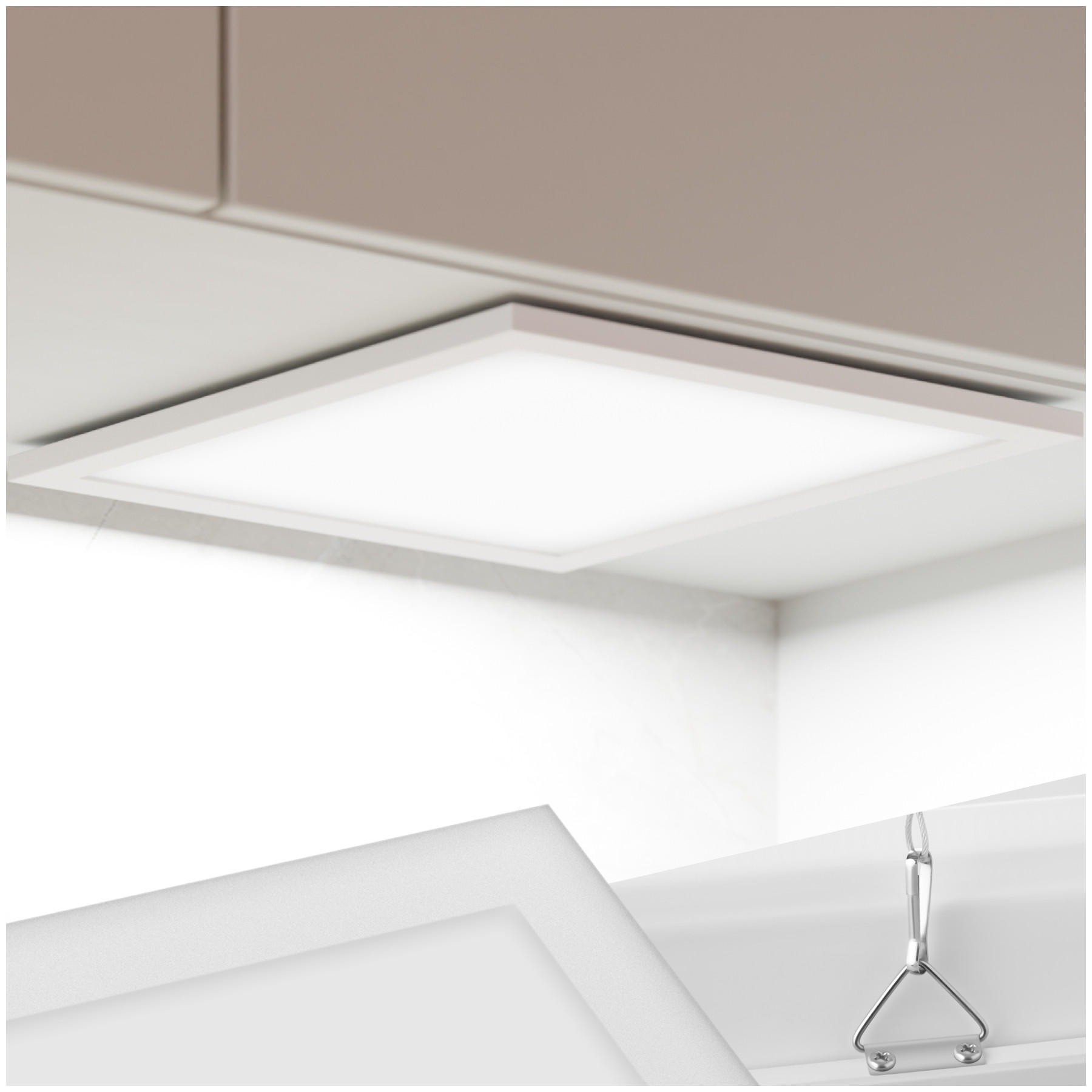 LED-PANEEL Lucerna,vielseitige Einsatzmöglichkeiten,weiß - Weiß, Textil (29.5/29.5/3.4cm) - tectake