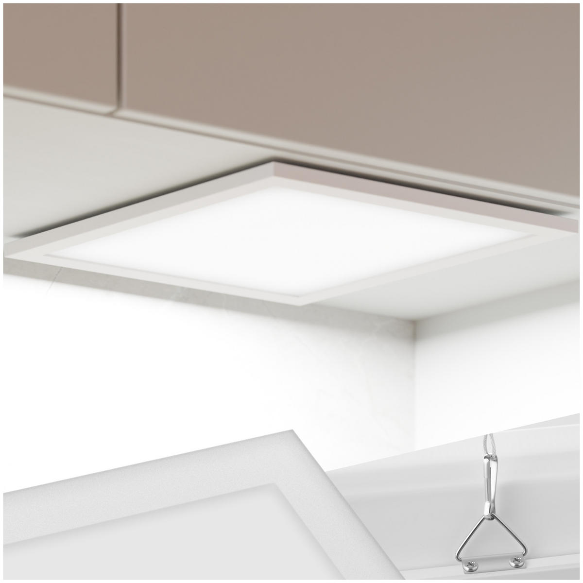 LED-PANEEL Lucerna,vielseitige Einsatzmöglichkeiten,weiß - Weiß, Textil (29.5/29.5/3.4cm) - tectake