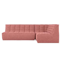 ROHOVÁ SEDAČKA modulární ve tvaru L, plyšová tkanina Pop, Růžová, Pravá strana, LAZY L Mini - růžová, dřevo (253/173cm) - Kaiser Möbel