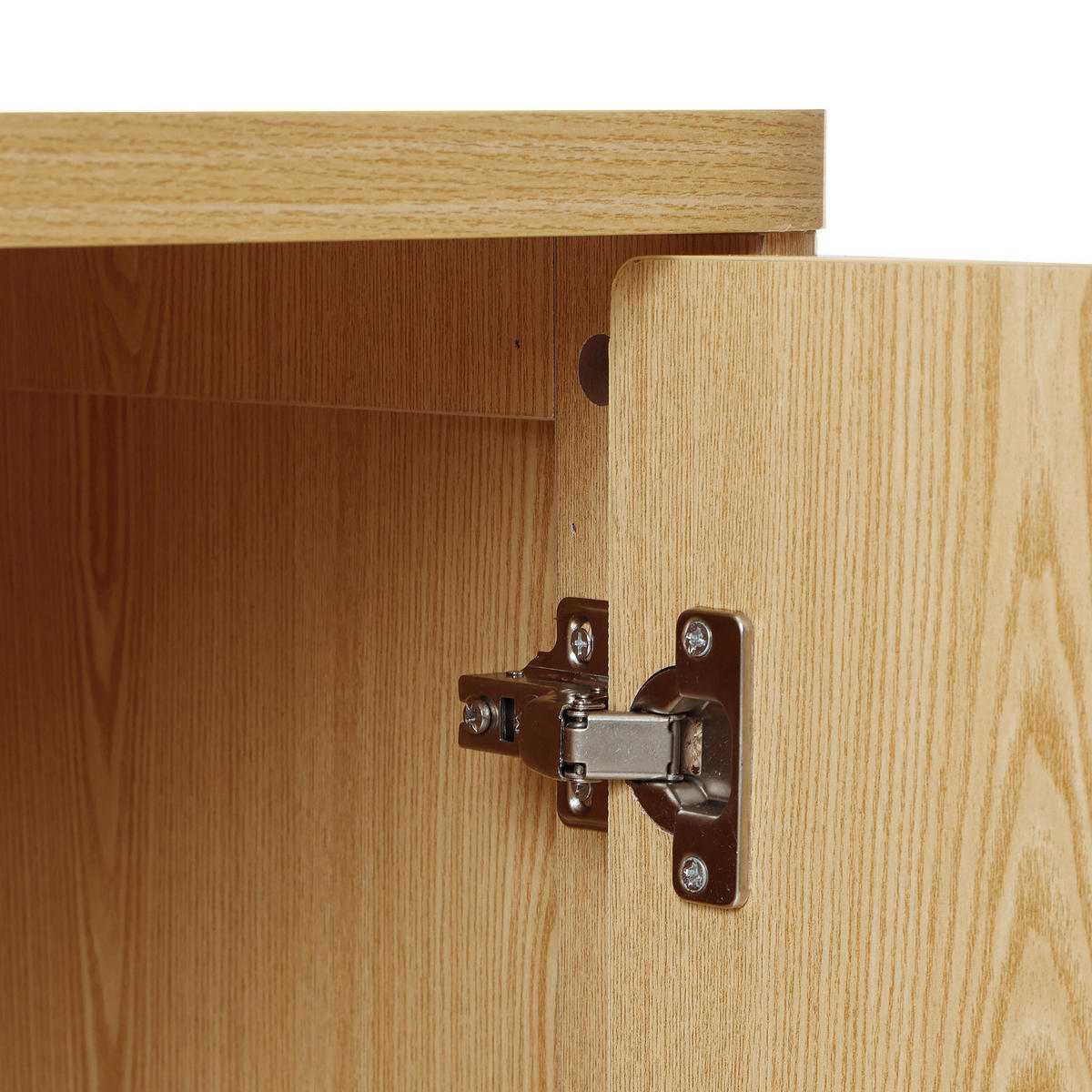 KOMMODE Modern, helles Holz mit 2 Türen | Vanity Unit, B72 x T39,5 x H75 cm - Eichefarben/Braun, Holz (72/75/39.5cm) - Hometopia