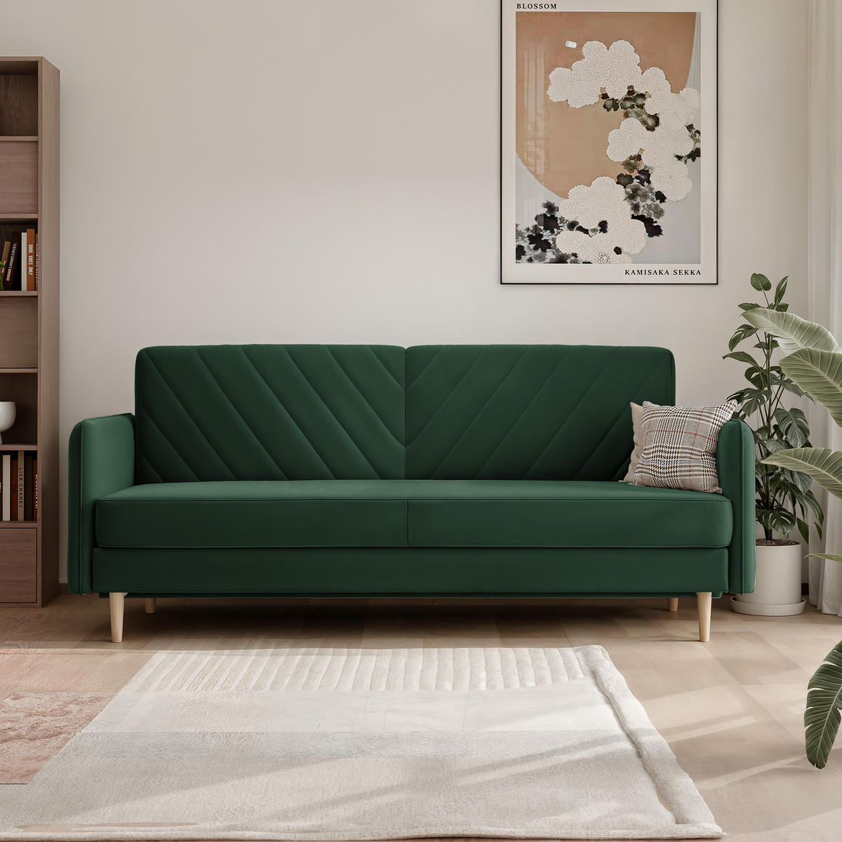 SCHLAFSOFA COLETTE mit Bettkasten Grün - Grün, Holzwerkstoff/Kunststoff (200/85/90cm) - Idohome