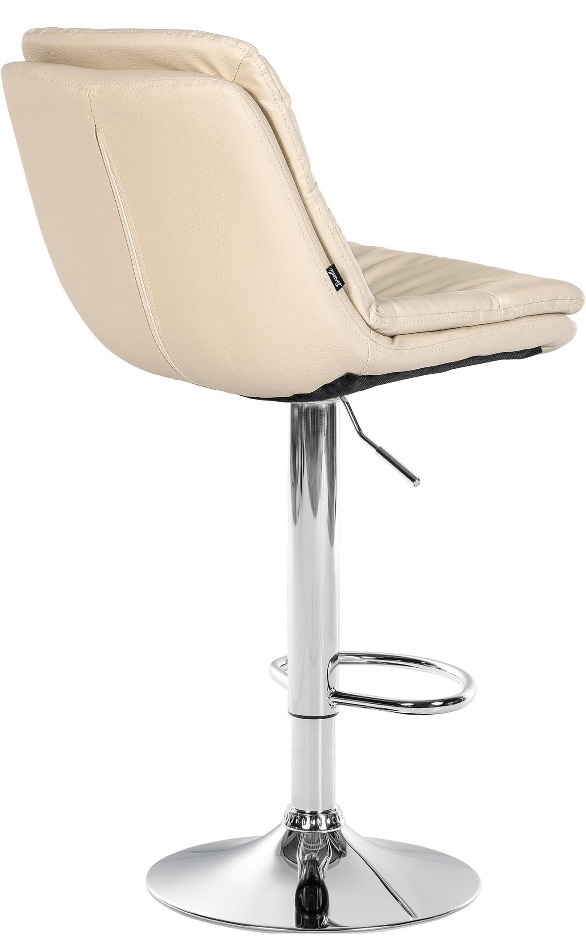 BARHOCKER Lederlook creme - Creme/Schwarz, Textil (46/92/54cm) - CLP