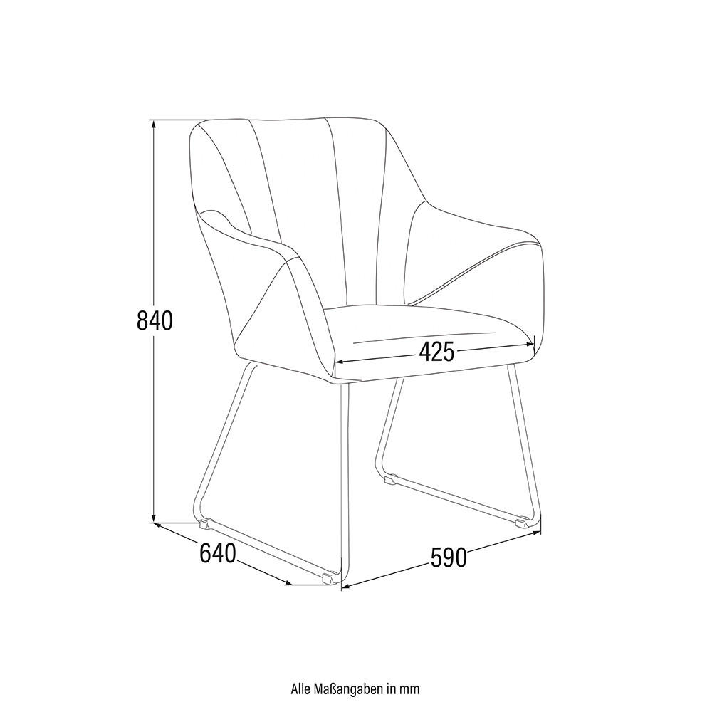 ESSZIMMERSTUHL PAKU - Menge: 2 - Anthrazit, Textil/Metall (59/84/64cm) - Home Deluxe