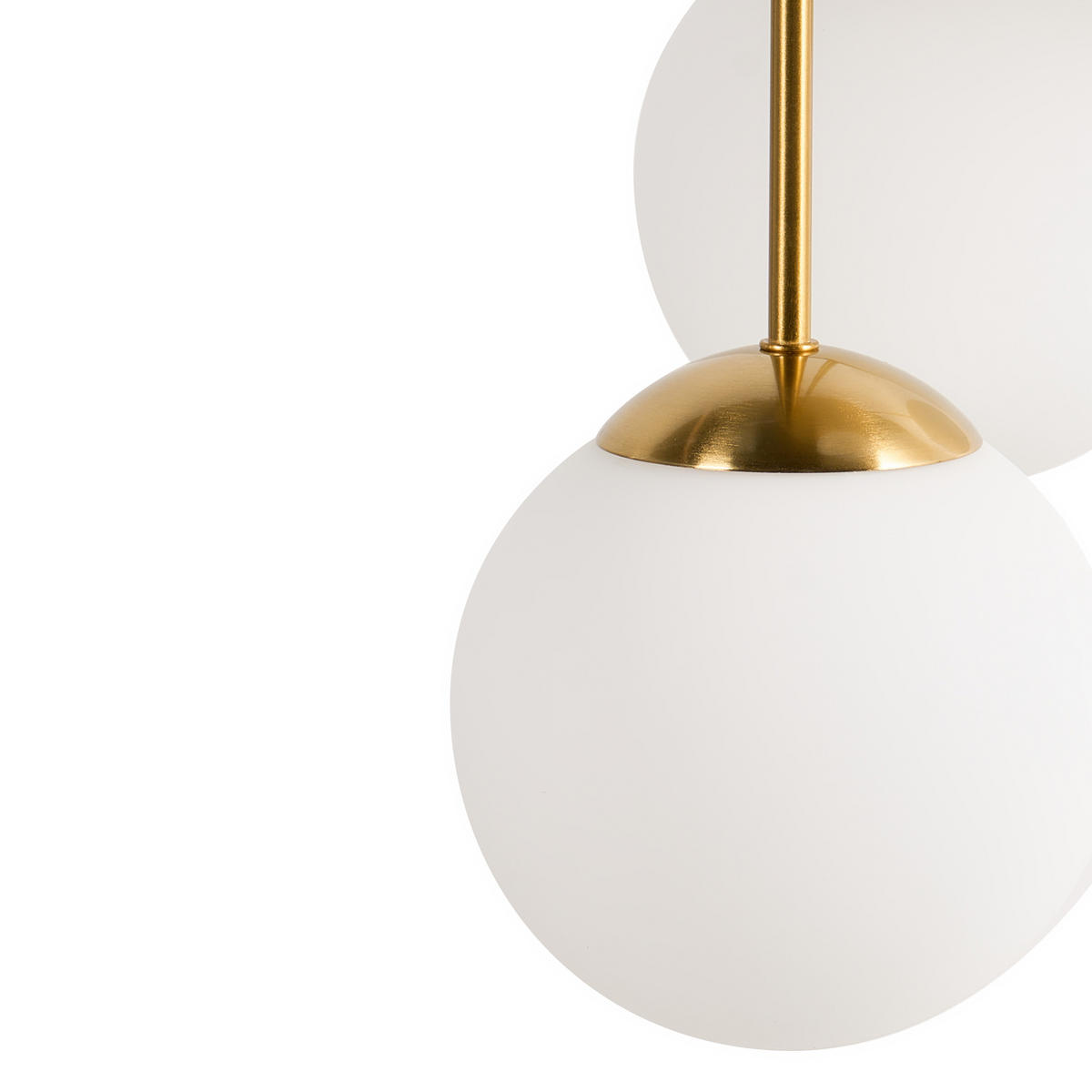 HÄNGELEUCHTE Messing Riana - Messingfarben/Weiß, Metall (42/42/61cm) - Beliani