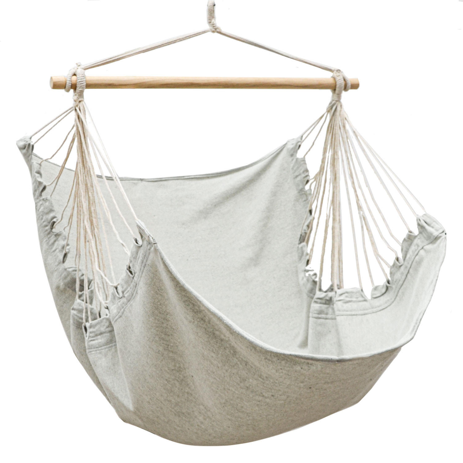 XL HÄNGESESSEL 155/125 cm Belastbar bis 100kg Hellgrau - Grau, Textil (125/140/155cm) - Amanka