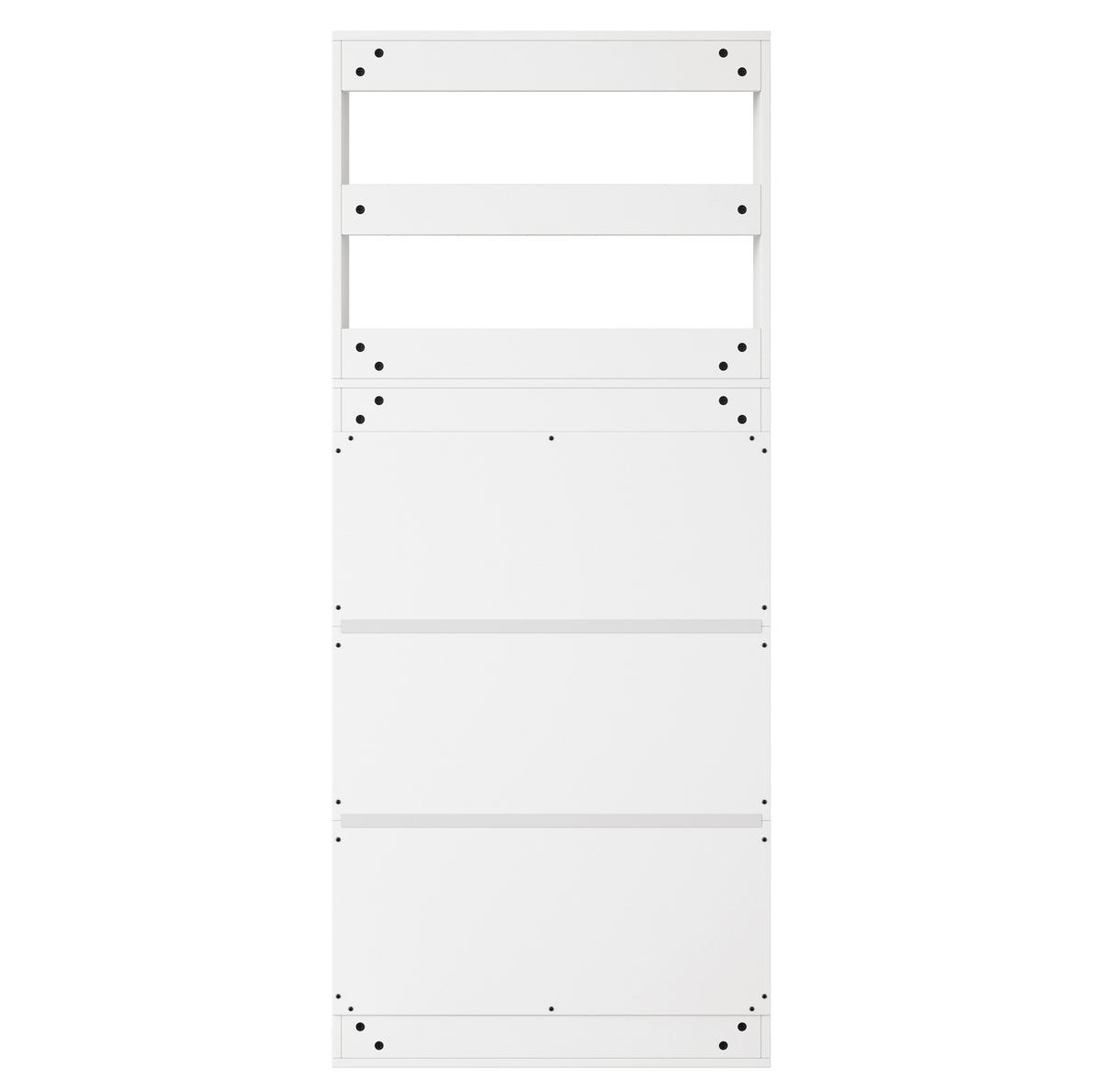 SCHUHSCHRANK 70/165/25 cm Weiß aus Spanplatte mit 8 Haken - Weiß, Holzwerkstoff (70/163/25cm) - OKMYHOME