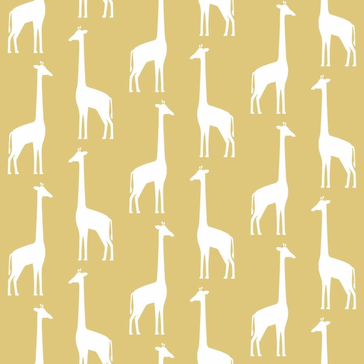 TAPETE Giraffen 53 cm x 10.05 m - Gelb, Papier (53/0.1cm) - ESTAhome