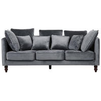 3-SITZER-SOFA Samtstoff Grau Fenstad - Grau, Textil (200/97/95cm) - Beliani