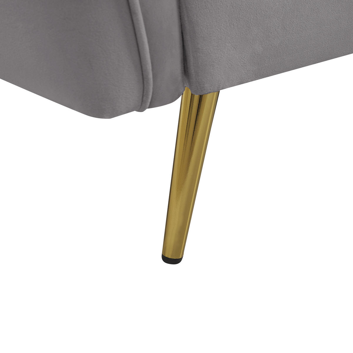 3-SITZER-SOFA Samtstoff Grau Frederica - Hellgrau, Textil (200/77/80cm) - Beliani