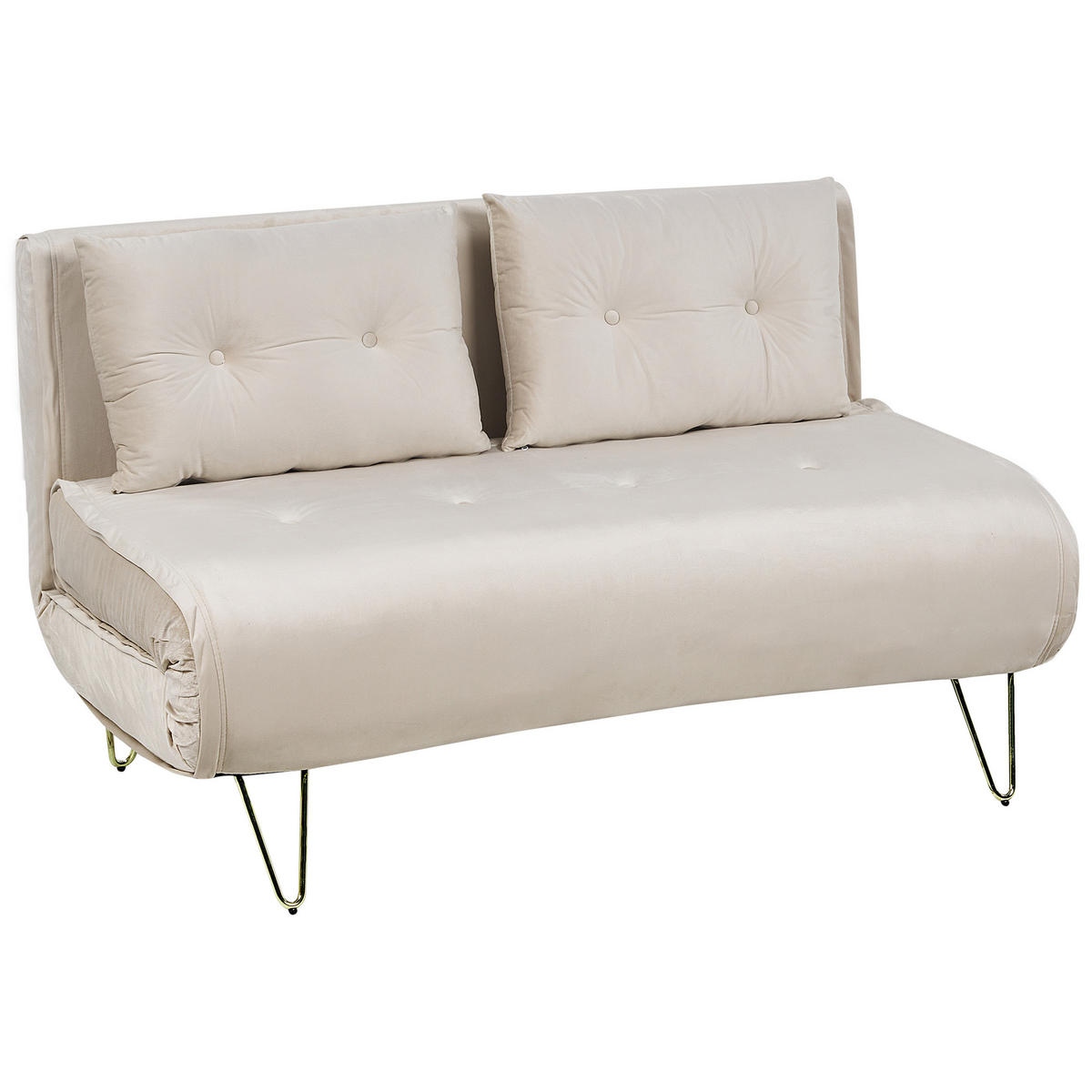 3-SITZER SOFA SET Samtstoff Beige Vestfold - Beige, Textil (130/78/81cm) - Beliani