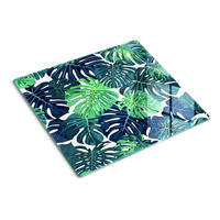 GLASPLATTE 60x52 cm Tropische Blätter - Grün, Glas (60/0.4/52cm) - TULUP