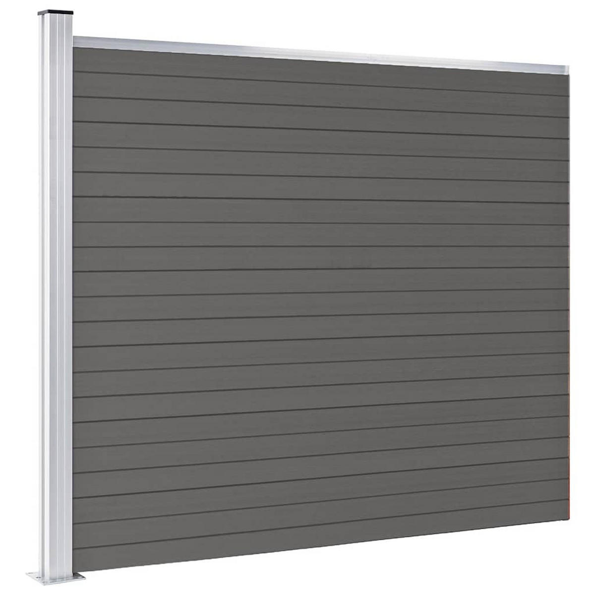 ZAUNELEMENT Wpc 175/146 Cm Grau - Grau, Holzwerkstoff (146cm) - vidaXL