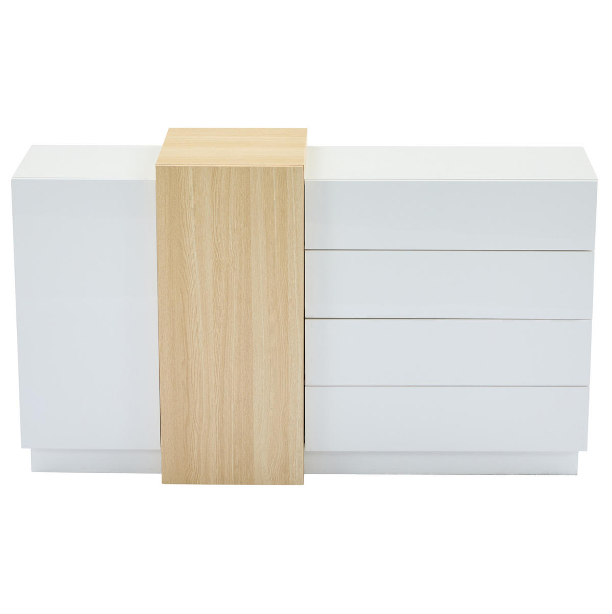 SIDEBOARD 140/35/76.5 cm Weiß aus MDF grifflos - Weiß, Holzwerkstoff (35/76.5/140cm) - OKMYHOME