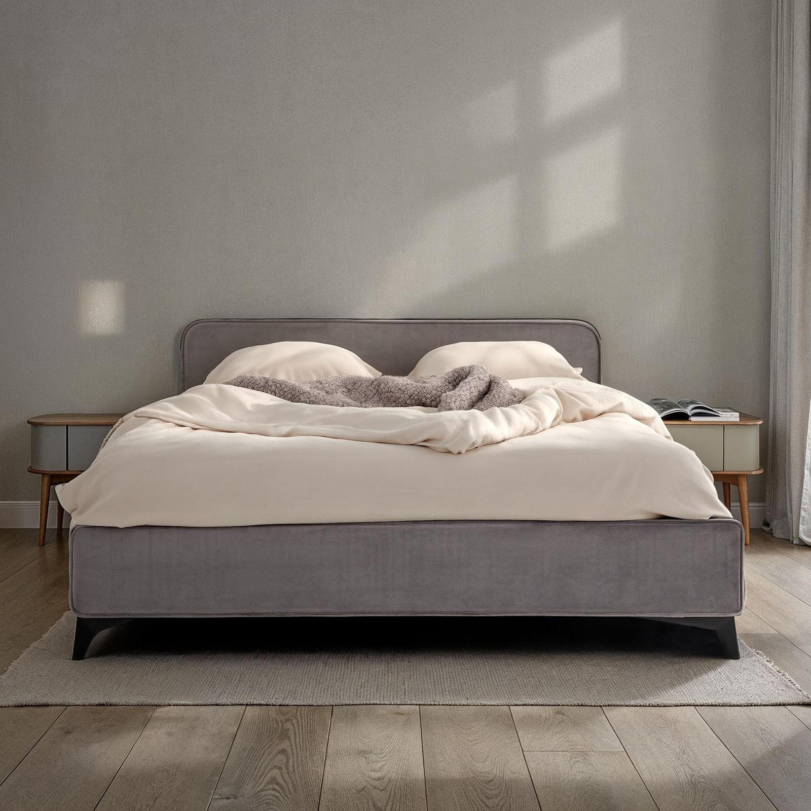 POLSTERBETT LAVORO 140X200 CM - Grau, Textil (140/200cm) - IDIMEX