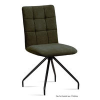 ESSZIMMERSTUHL (2er-Set) Devera 47x91x60 Schwarz/Khaki - Dunkelgrün/Schwarz, Kunststoff (60/91/47cm) - 58aufmkessel