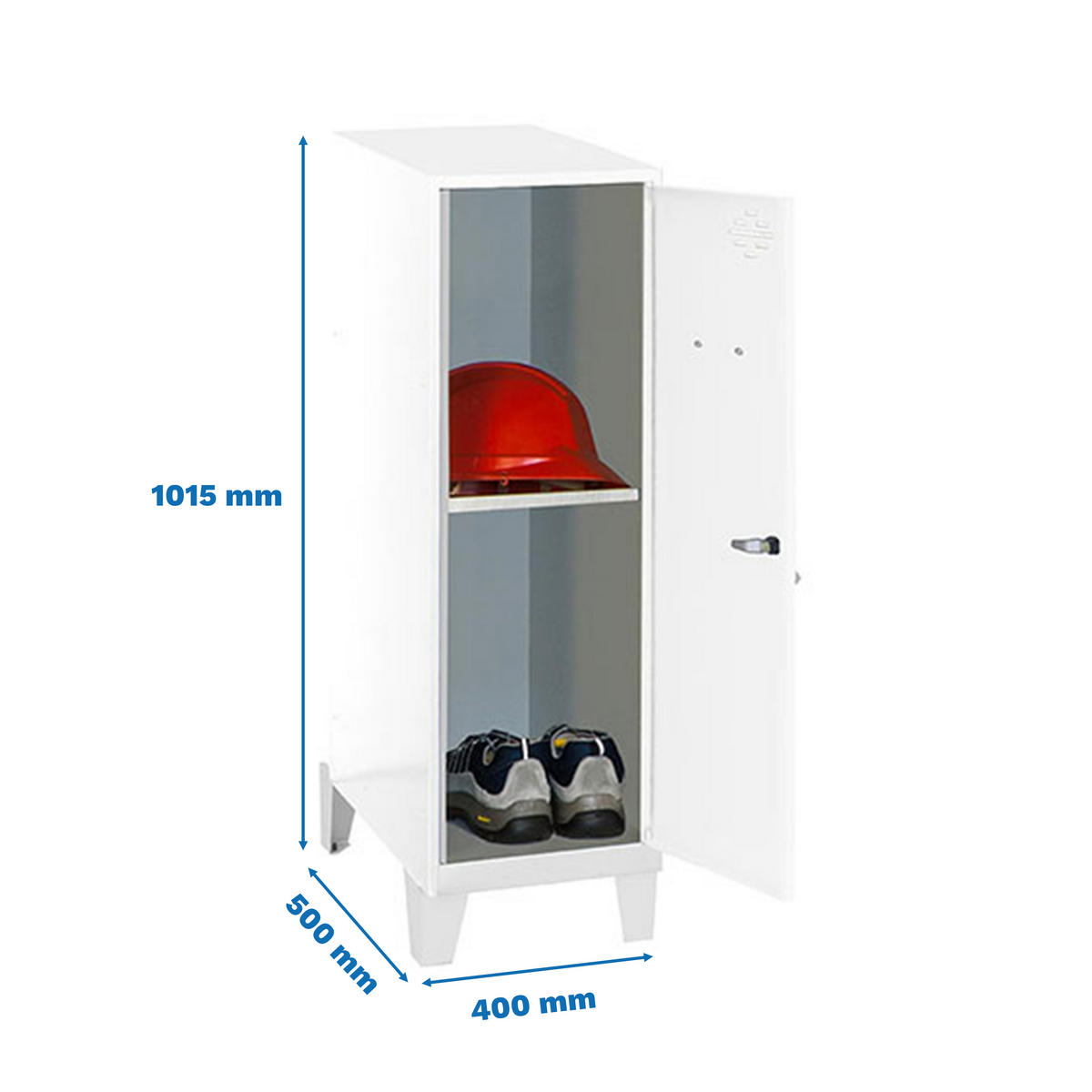 SCHLIESSFACHSCHRANK Amego HxBxT 101,5x40x50 cm 1x Fachboden Mit Standfüße Weiß-Weiß - Weiß, Metall (40/101.5/50cm) - PROREGAL
