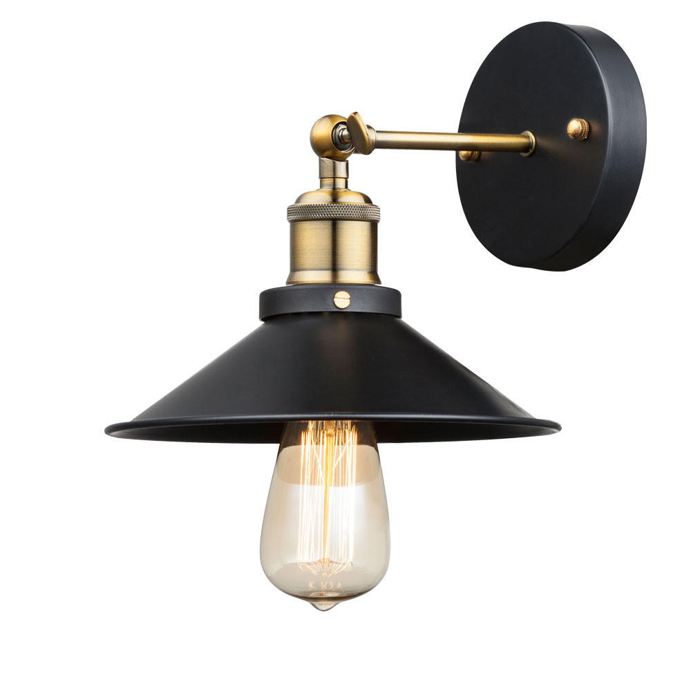 WANDLEUCHTE LENIUS Metall Schwarz schwenkbar - Schwarz, Metall (22/20/26cm) - Globo Lighting