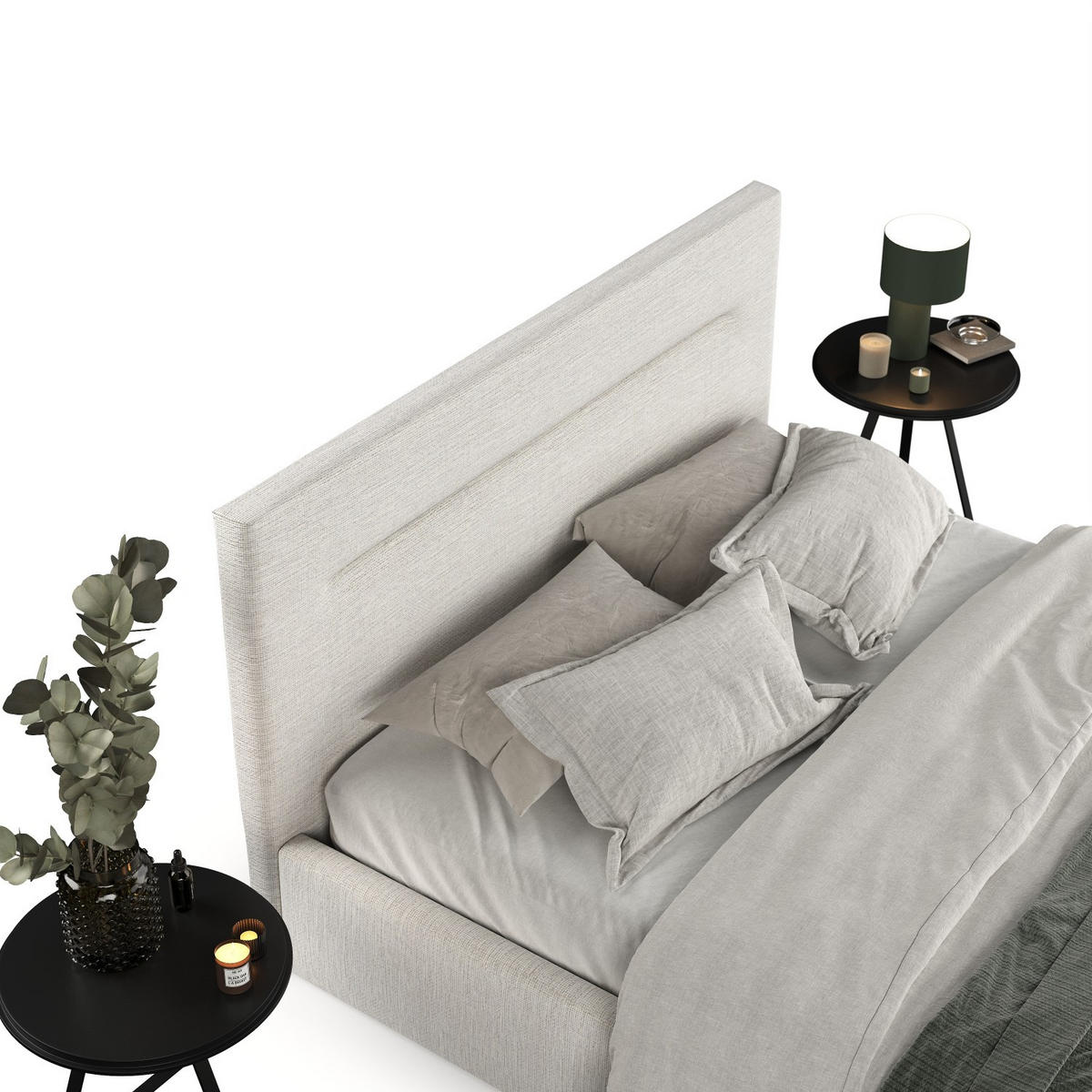 POLSTERBETT Liline 160/200 cm Beige im Inari Stoff - Beige/Schwarz, Holz/Holzwerkstoff (160/200cm) - AltaBeds