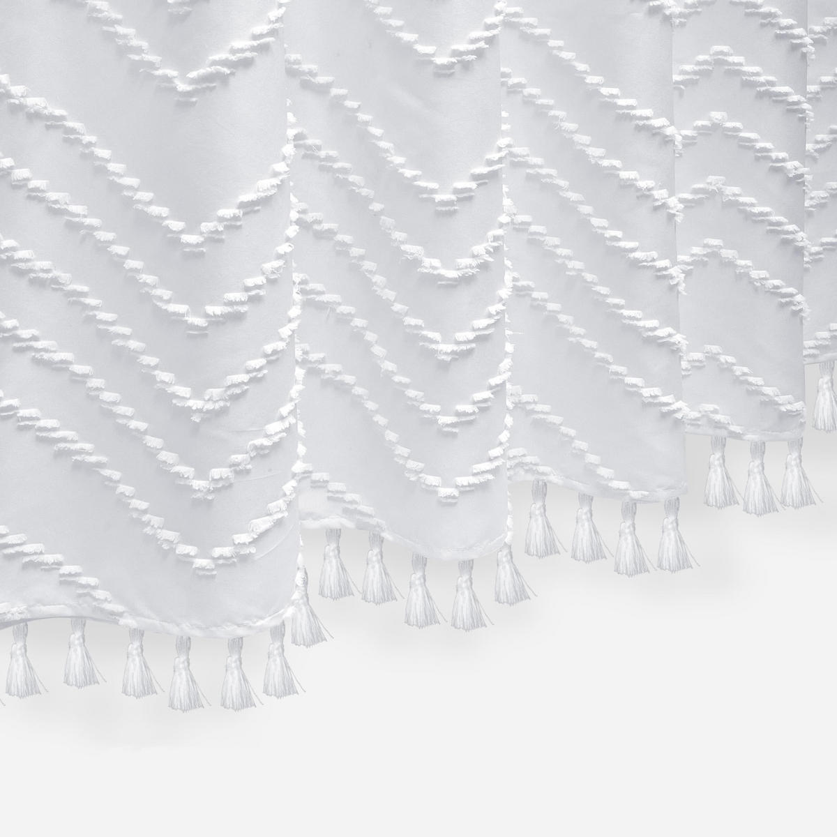 DUSCHVORHANG Boho Blumen 183 x 183 cm wasserdicht schlicht modern - Weiß, Textil (183/183cm) - MCBOSON