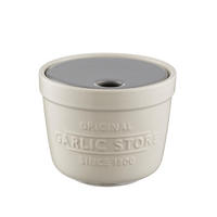 KNOBLAUCHBEHÄLTER 2in1 mit Reibe aus Steingut - Creme, Keramik (12.5cm) - Mason Cash