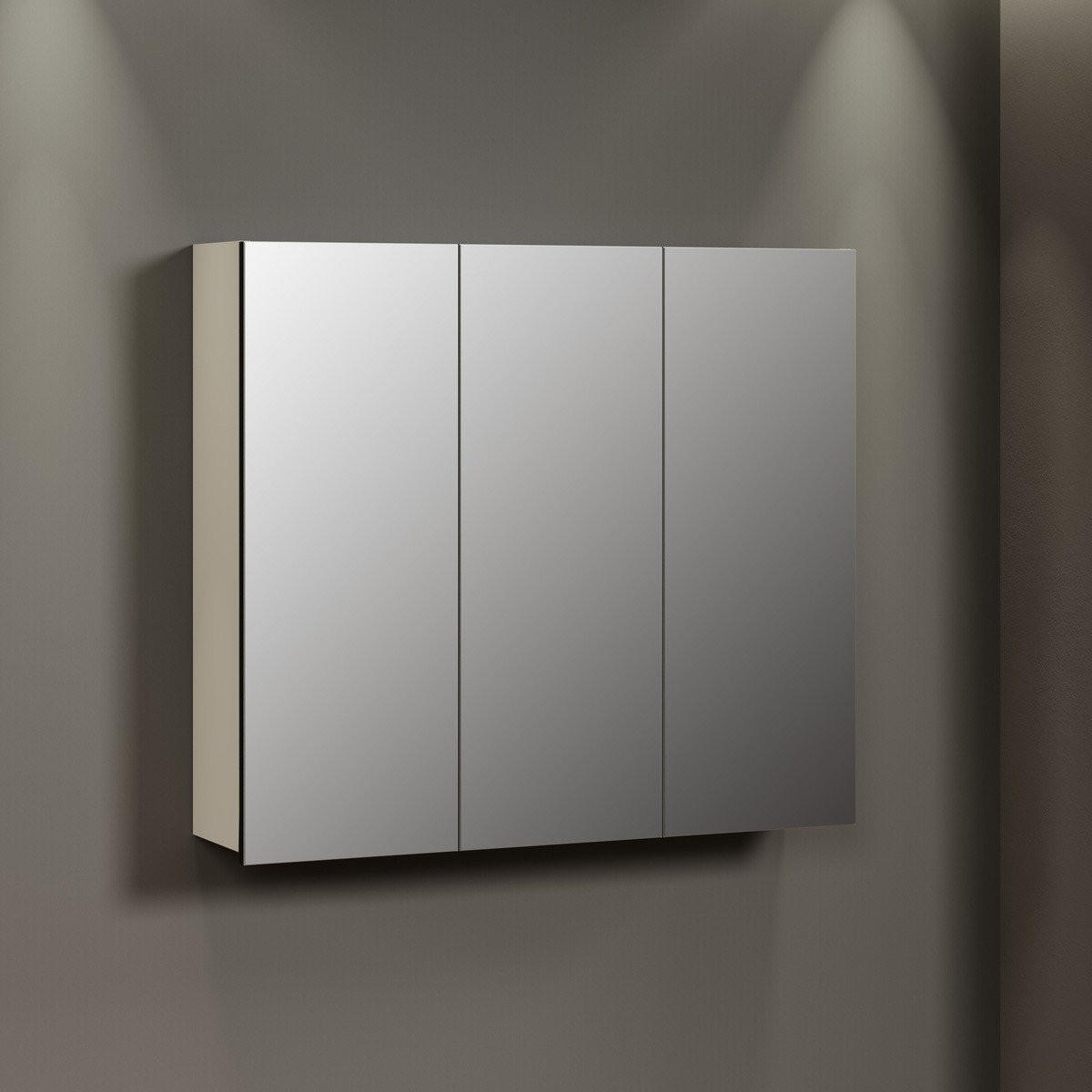 SPIEGELSCHRANK PureBliss Hellgrau - Hellgrau, Holzwerkstoff (90/80/20cm) - Trendteam