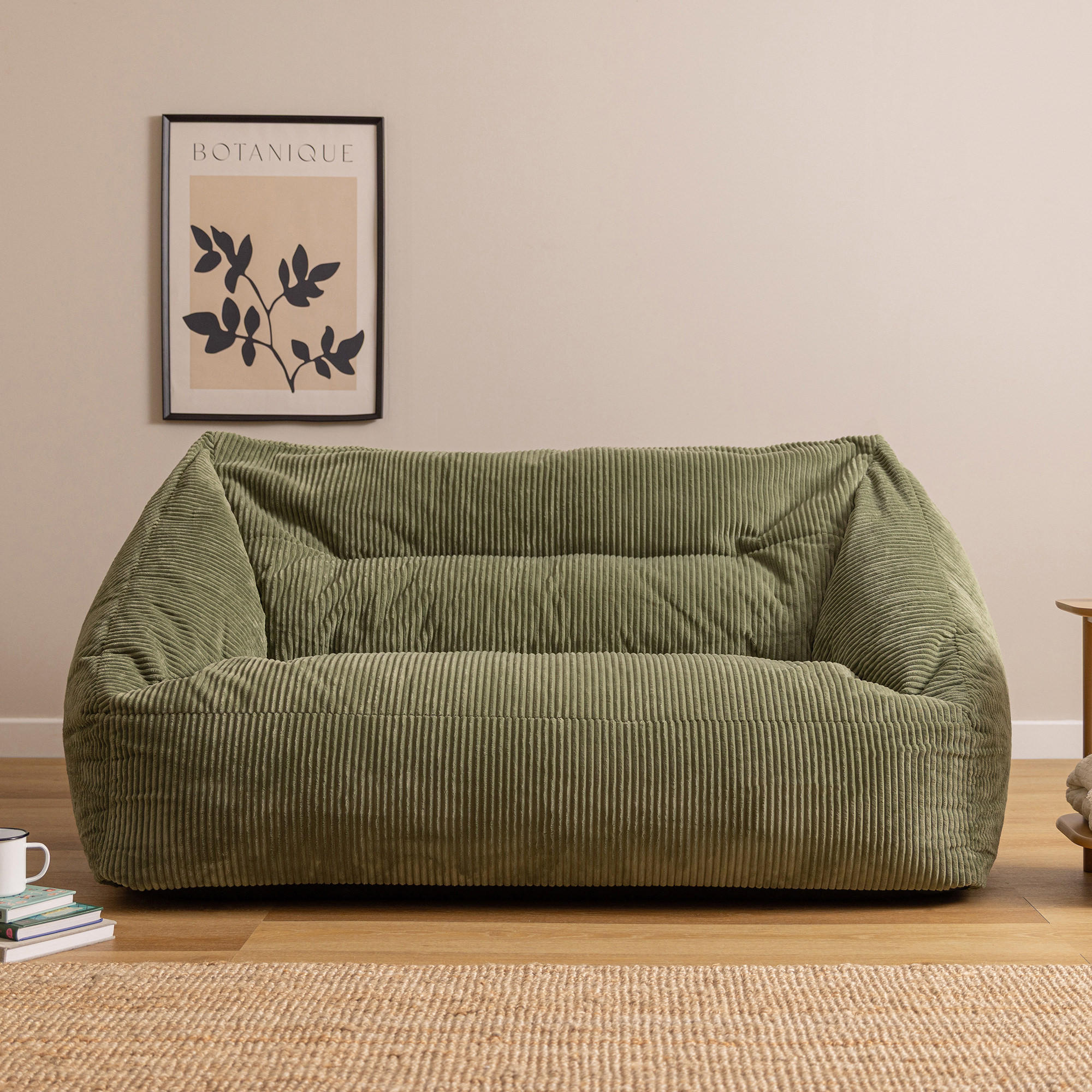 SITZSACK Sofa Cecilia Cord - Salbeigrün, Textil (160/70/93cm) - icon