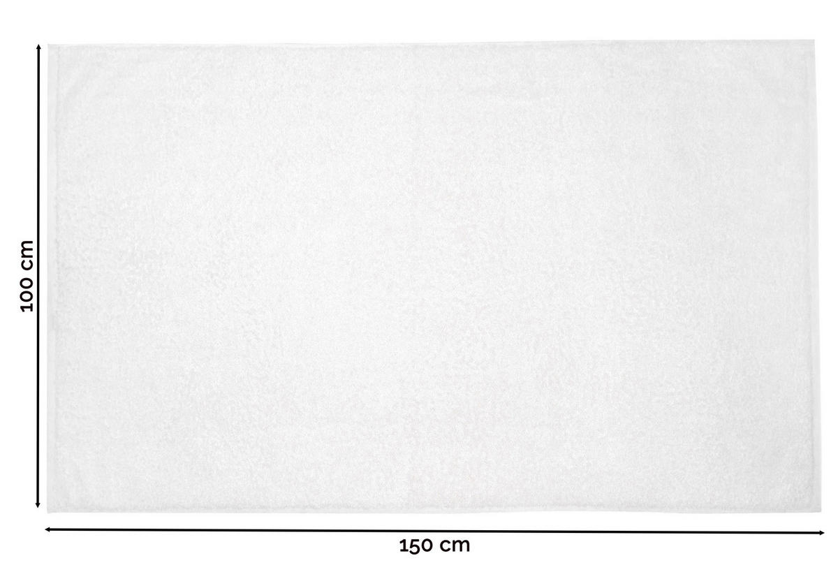 BADETUCH, 2er-Set, 100x150 cm, 100% Baumwolle, Weiß - Weiß, Textil (100/150cm) - Zollner