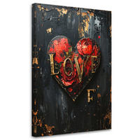 LEINWANDBILD Liebe 70x100cm - Rot, Textil (70/100cm) - Feeby