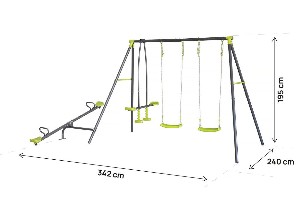 KLETTERGERÜST AUS STAHL basile Grün - Grün, Metall (240/195/342cm) - Habitat Garten