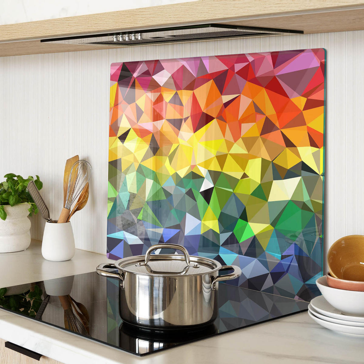 GLASPLATTE 60x52 cm Geometrische Figuren - Multicolor, Glas (60/0.4/52cm) - TULUP