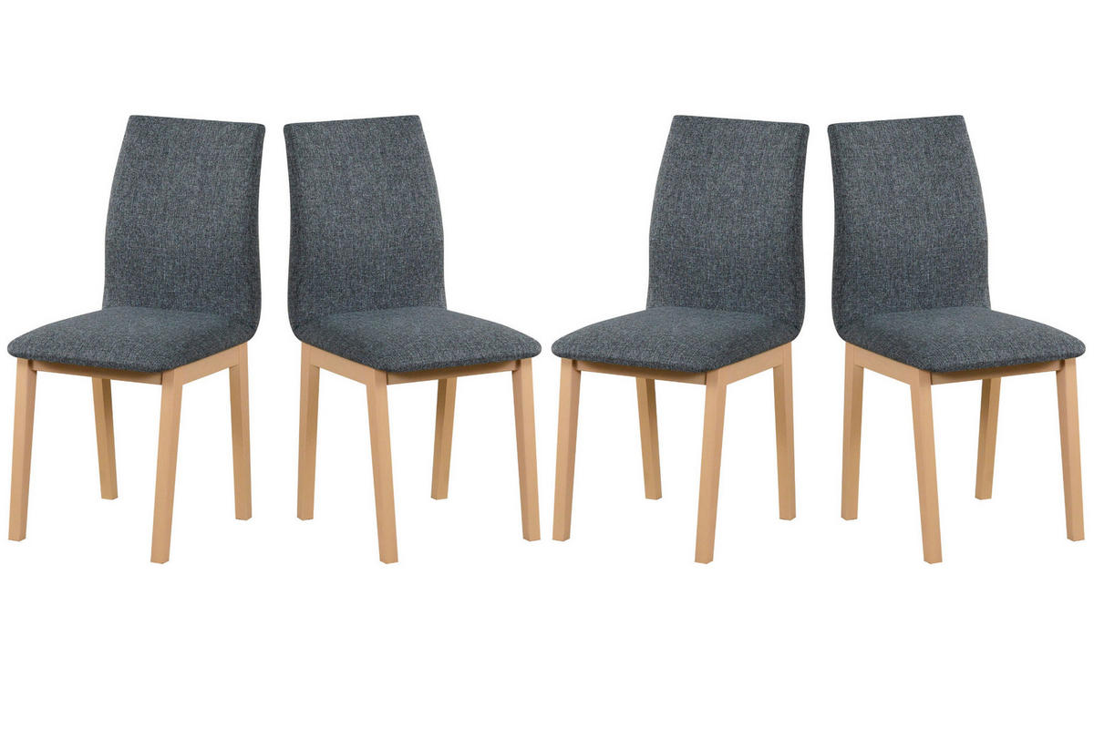 ESSZIMMERSTUHL- Set 4x LUNA 1 sonoma, hygge 96 - Dunkelgrau/Sonoma Eiche, Holz (43/91/40cm) - Leaf Design