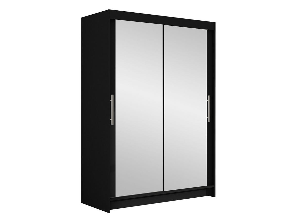 KLEIDERSCHRANK Miami VII - Silberfarben/Schwarz, Holzwerkstoff/Kunststoff (120/200/58cm) - MIRJAN24