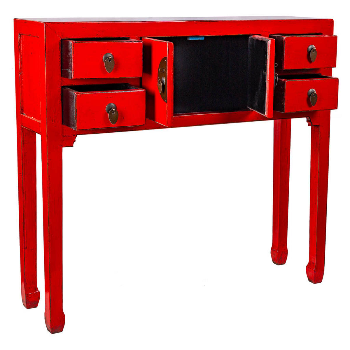 KONSOLENTISCH aus Holz, rot, 93x25x84cm - Rot, Holz (25/93/84cm) - Wanderlust