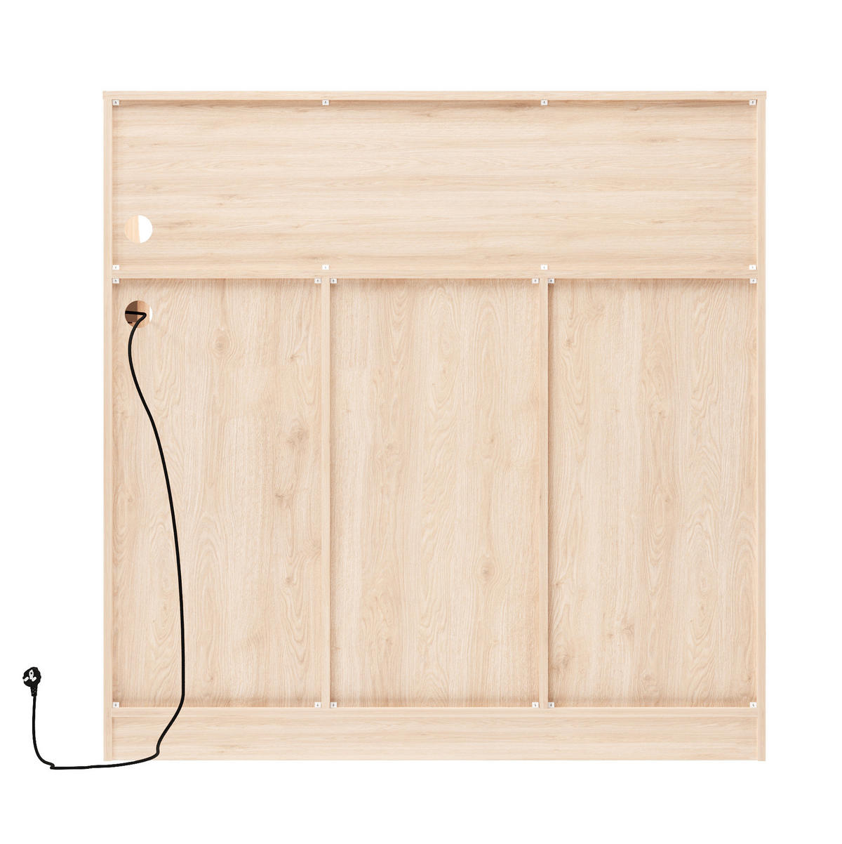 SIDEBOARD 120/40/121 cm in Natur/Weiß mit LED-Beleuchtung und Weinregal - Weiß, Holzwerkstoff (120/121/40cm) - Flora Grace