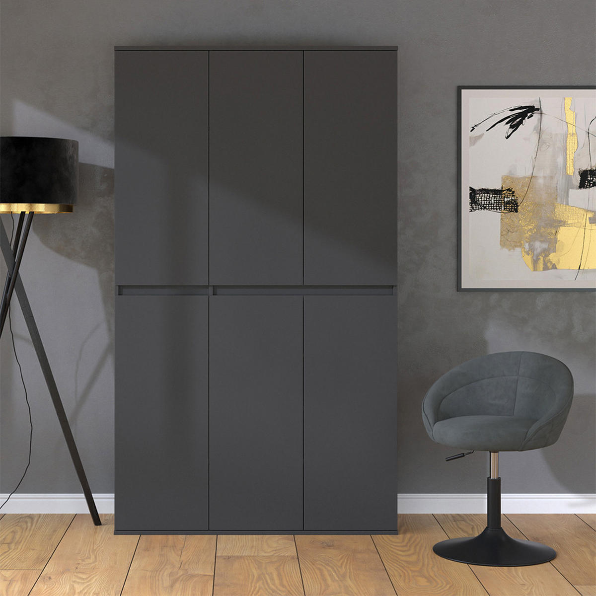 ŠATNÍ SKŘÍŇ Claus Antracit - antracitová, kompozitní dřevo (111/191.5/40cm) - Vicco