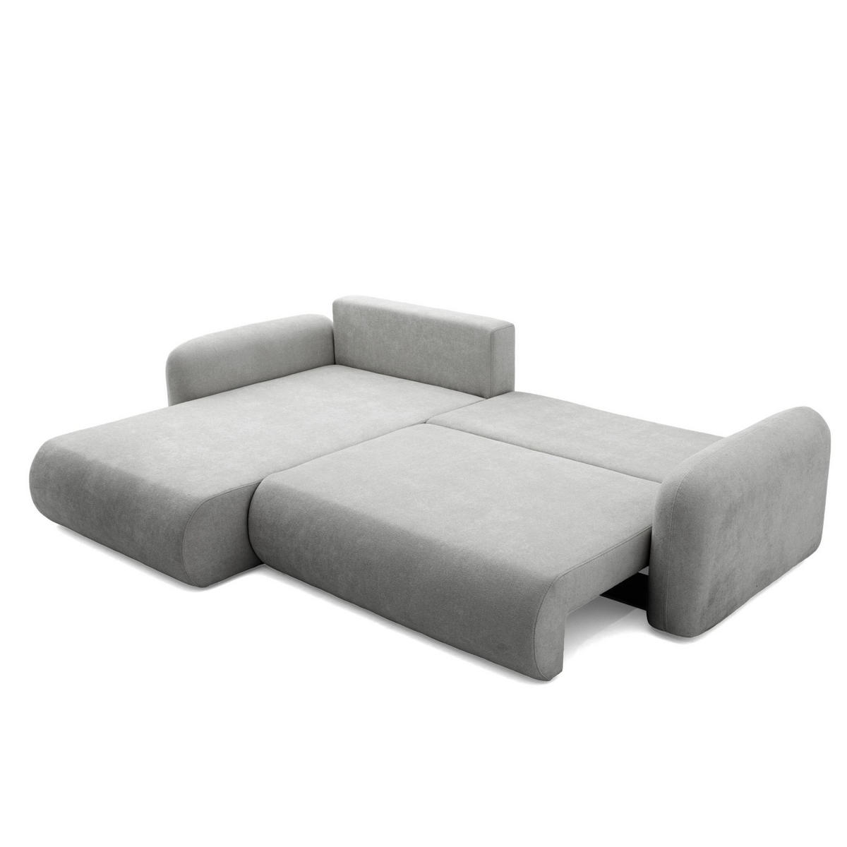 ECKSOFA NEST L Universal mit Schlaffunktion 157x240 Webstoff Grau - Schwarz/Grau, Holz/Textil (280/187cm) - Muffo