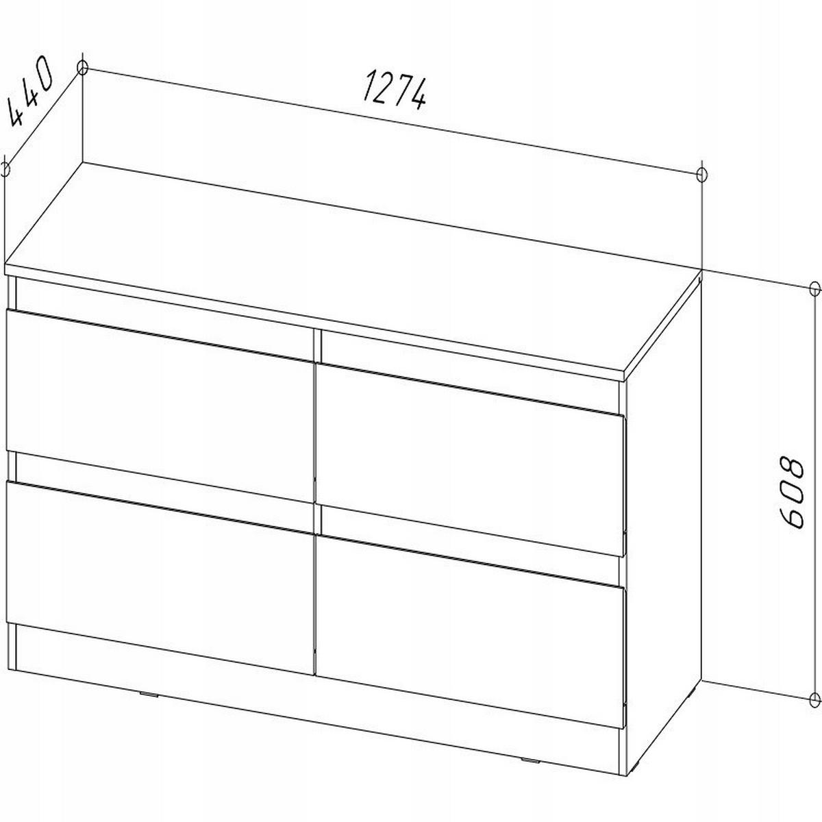 TV-SCHRANK CR3- RTV-4 Graphit-Wotan Eiche 127,4/44/60,8 cm - Eiche Wotan/Graphitfarben, Holzwerkstoff (127.4/60.8/44cm)