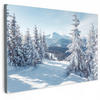 LEINWANDBILD Winterlandschaft - Natur - Berge - Bäume - Schnee Wanddeko 90x60 cm - Hellblau, Textil (90/60cm) - MuchoWow