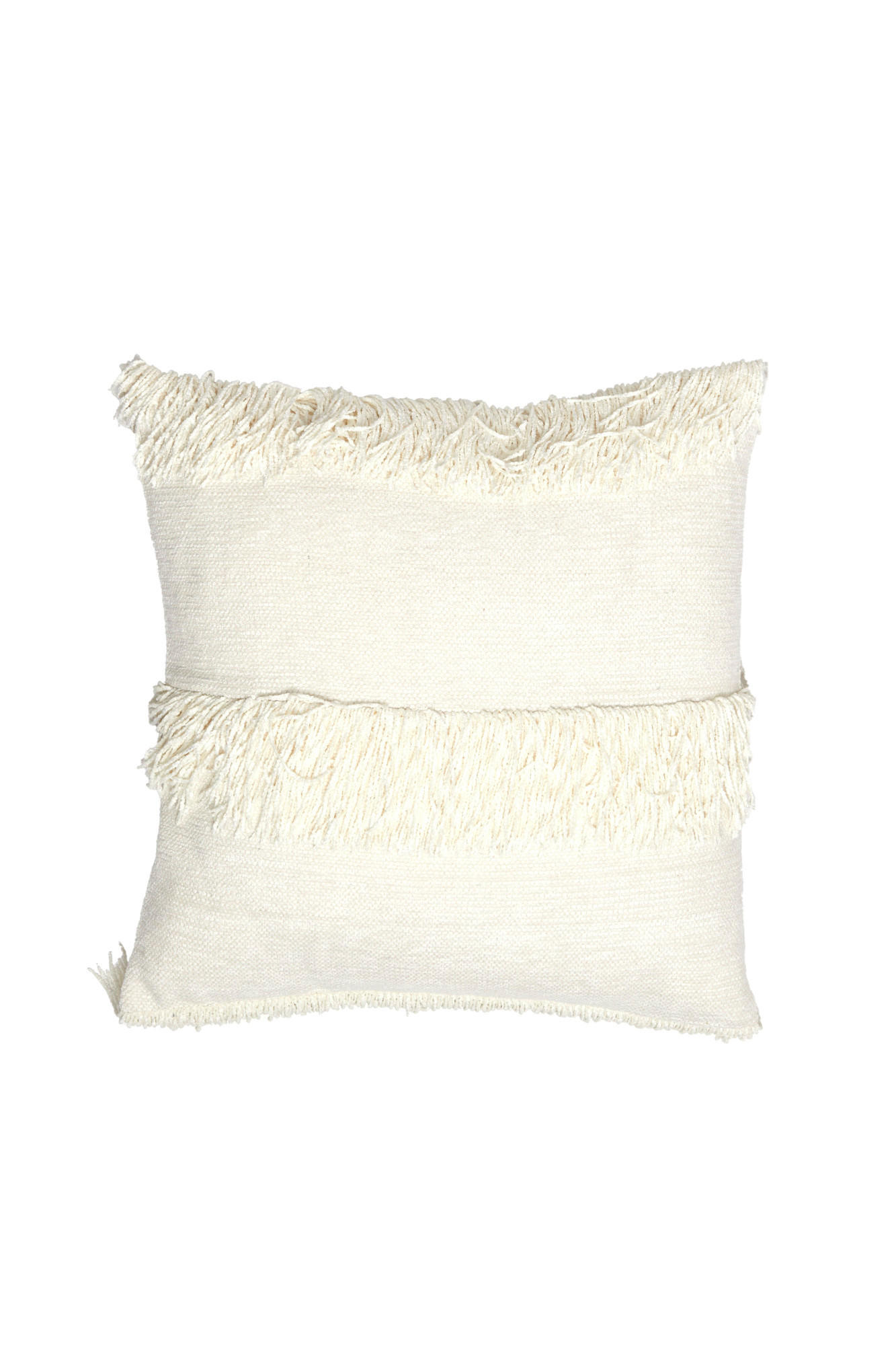 DEKOKISSEN Luani Weiß 45/45/10 cm - Weiß, Textil (45/45cm) - Light & Living